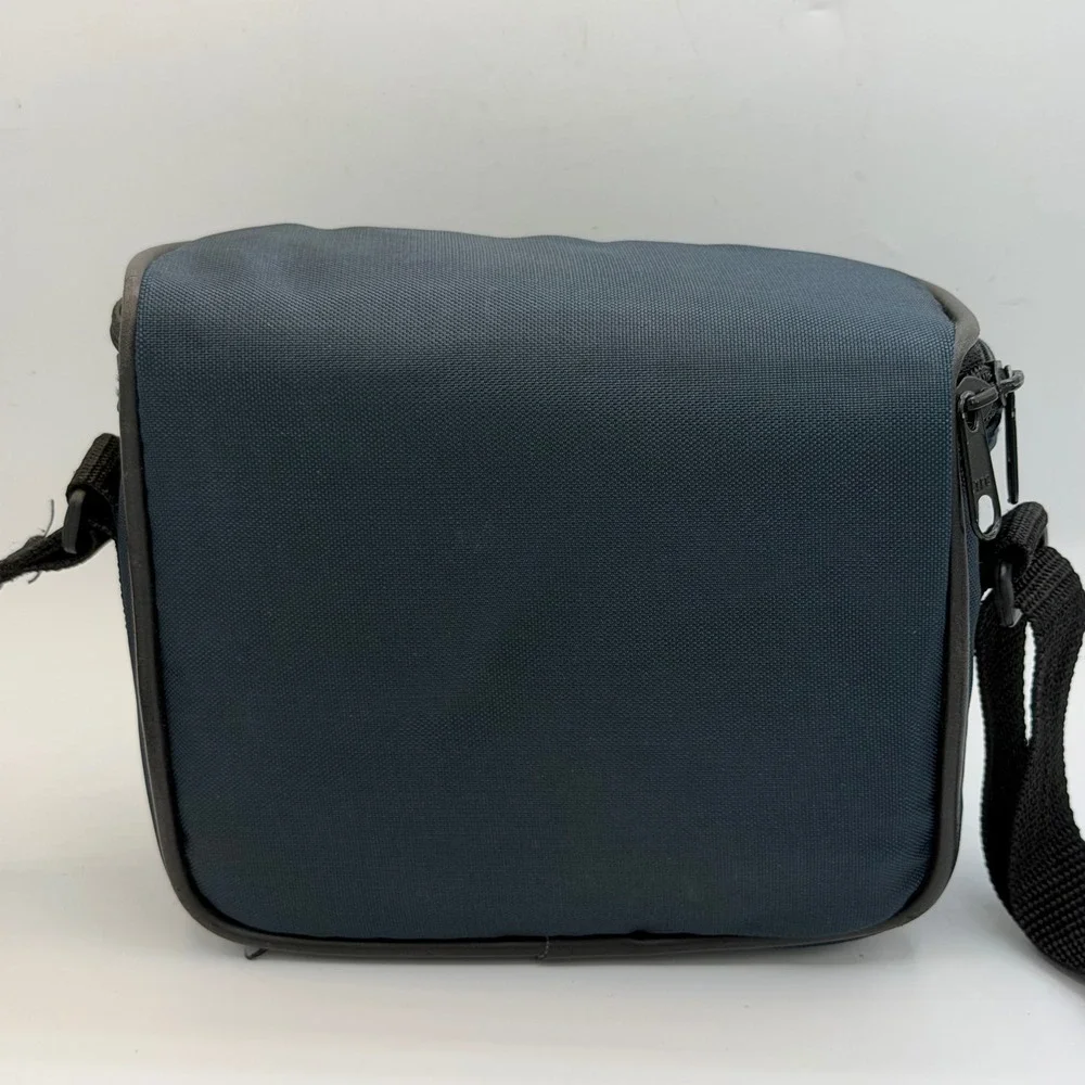 Fuji Vintage Camera Bag Navy Blue Nylon Padded Shoulder Strap Travel Case